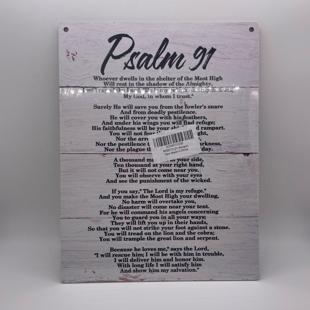 Psalm 91 White Wall Decor 10.25”x8” NWT Decorate Spiritual Motivation Calm